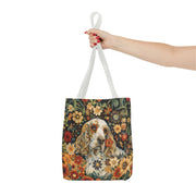 Floral Cocker Spaniel Canvas Tote Bag, Perfect for Dog Lovers