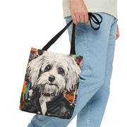 Rockstar Maltese Tote Bag, Artistic and Eco-Friendly Canvas for Dog Lovers