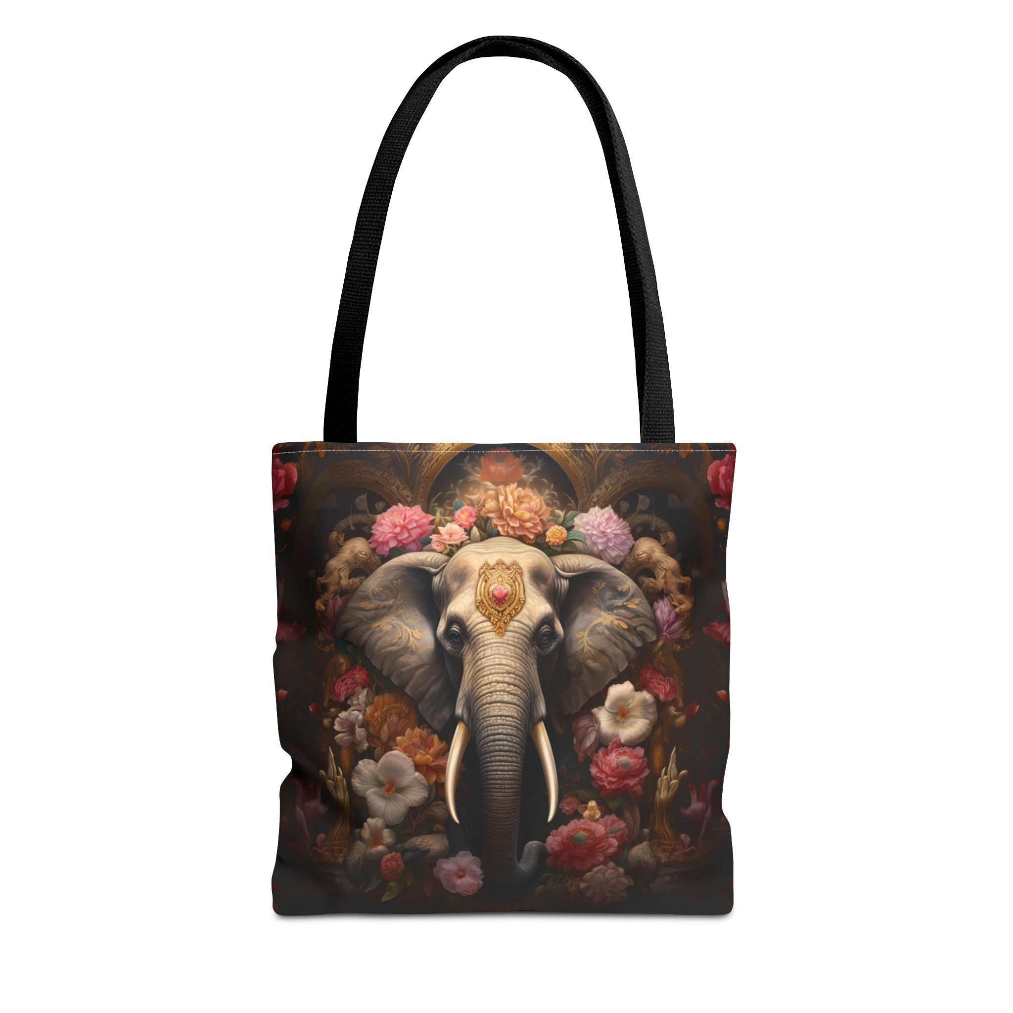 Elephant Floral Elegance Tote Bag - Eco-Friendly, Artistic, Reusable