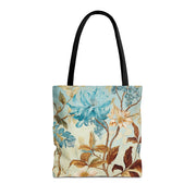 Vintage Chic Floral Canvas Tote Bag, Eco-Friendly Reusable Bag