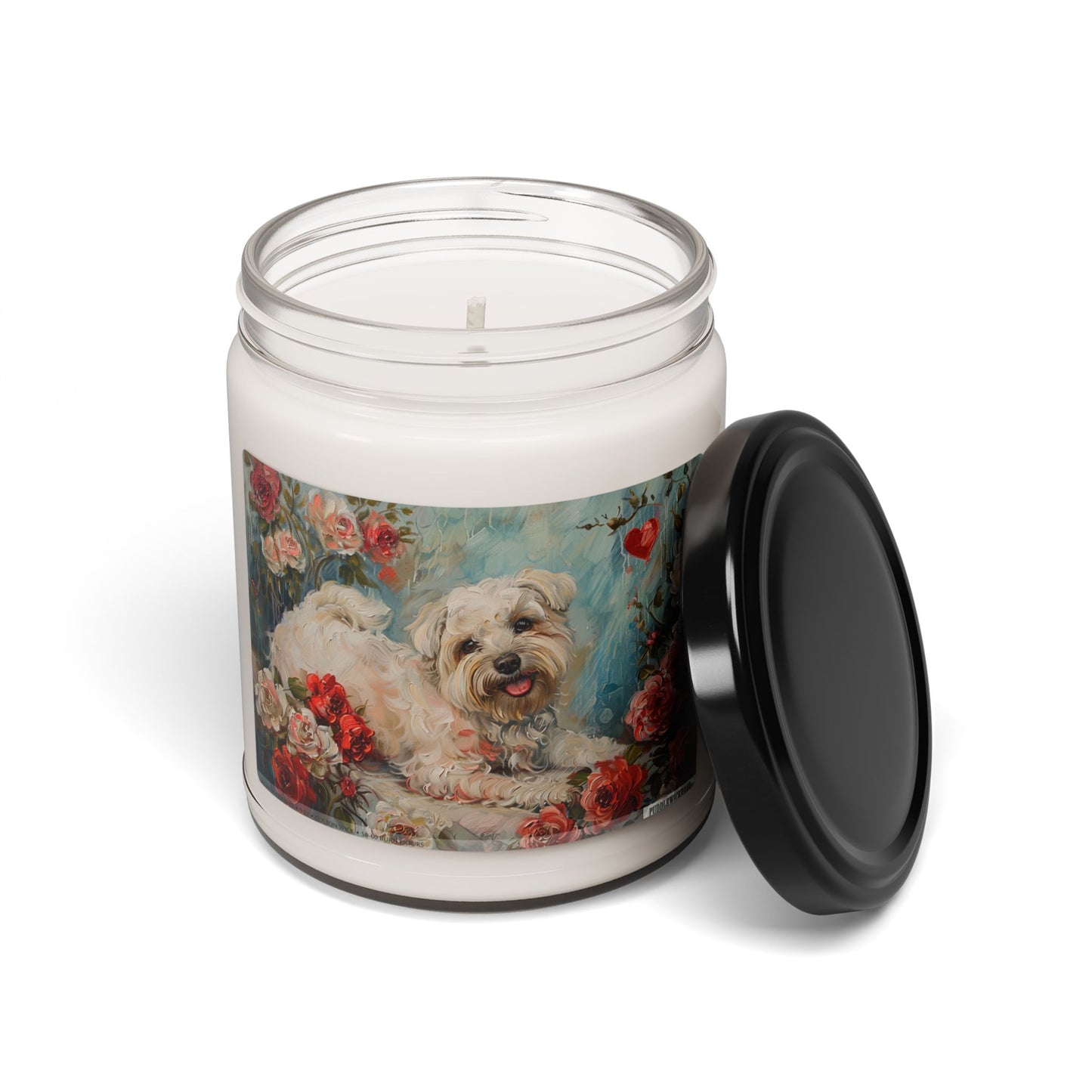 Maltese Dog Candle – Vintage Floral Soy Gift for Pet Lovers