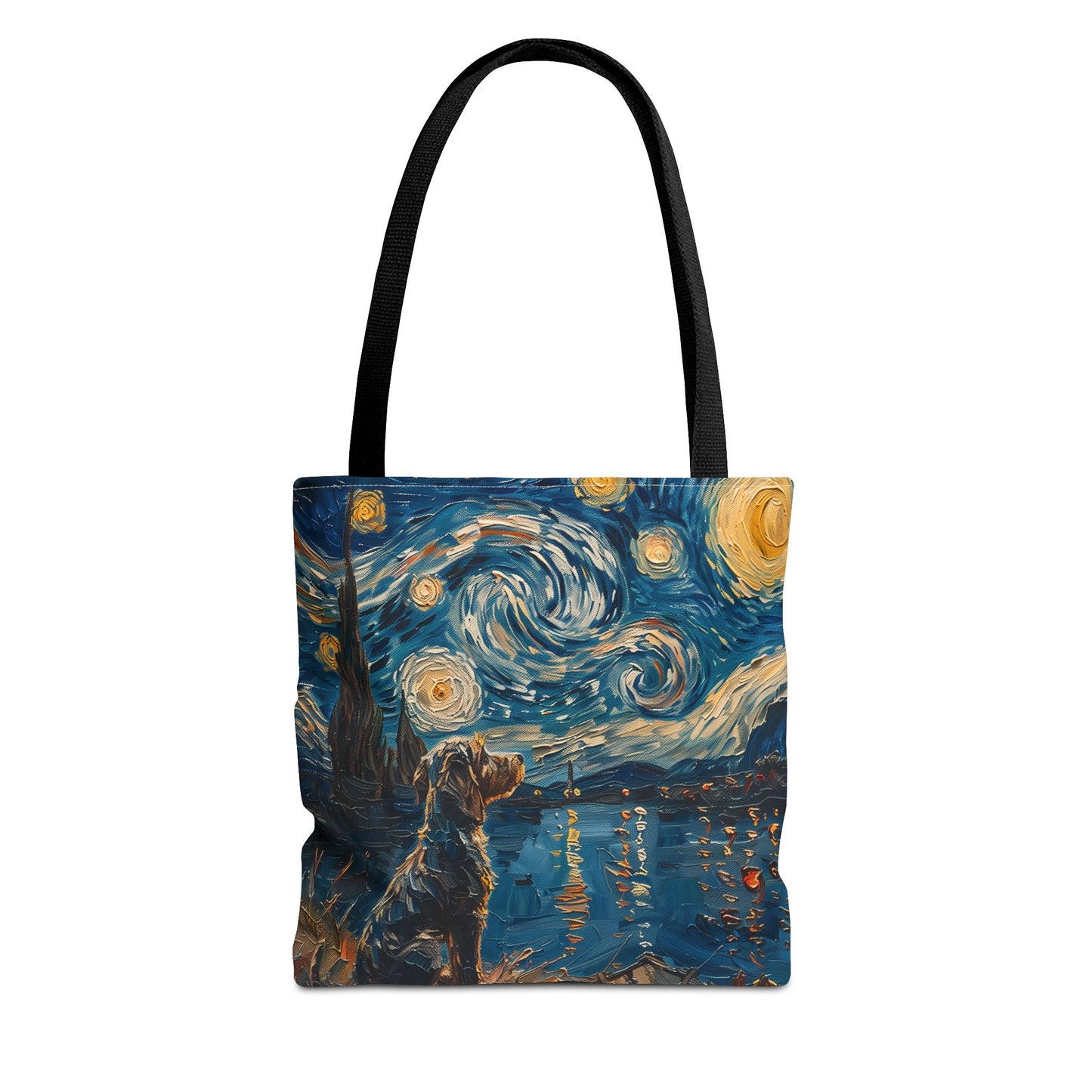 Starry Night Spaniel Tote Bag, Artistic Eco-Friendly Design