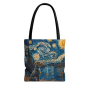 Starry Night Spaniel Tote Bag, Artistic Eco-Friendly Design