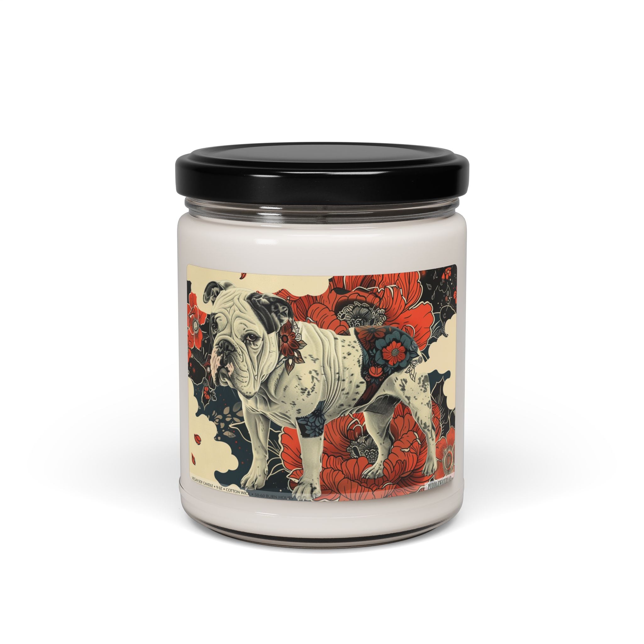 Charming English Bulldog Candle - Vintage Art Pet Lover Gift