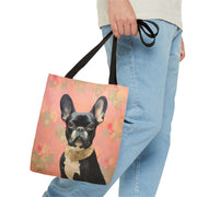 French Bulldog Floral Canvas Tote Bag - Stylish & Eco-Friendly Gift