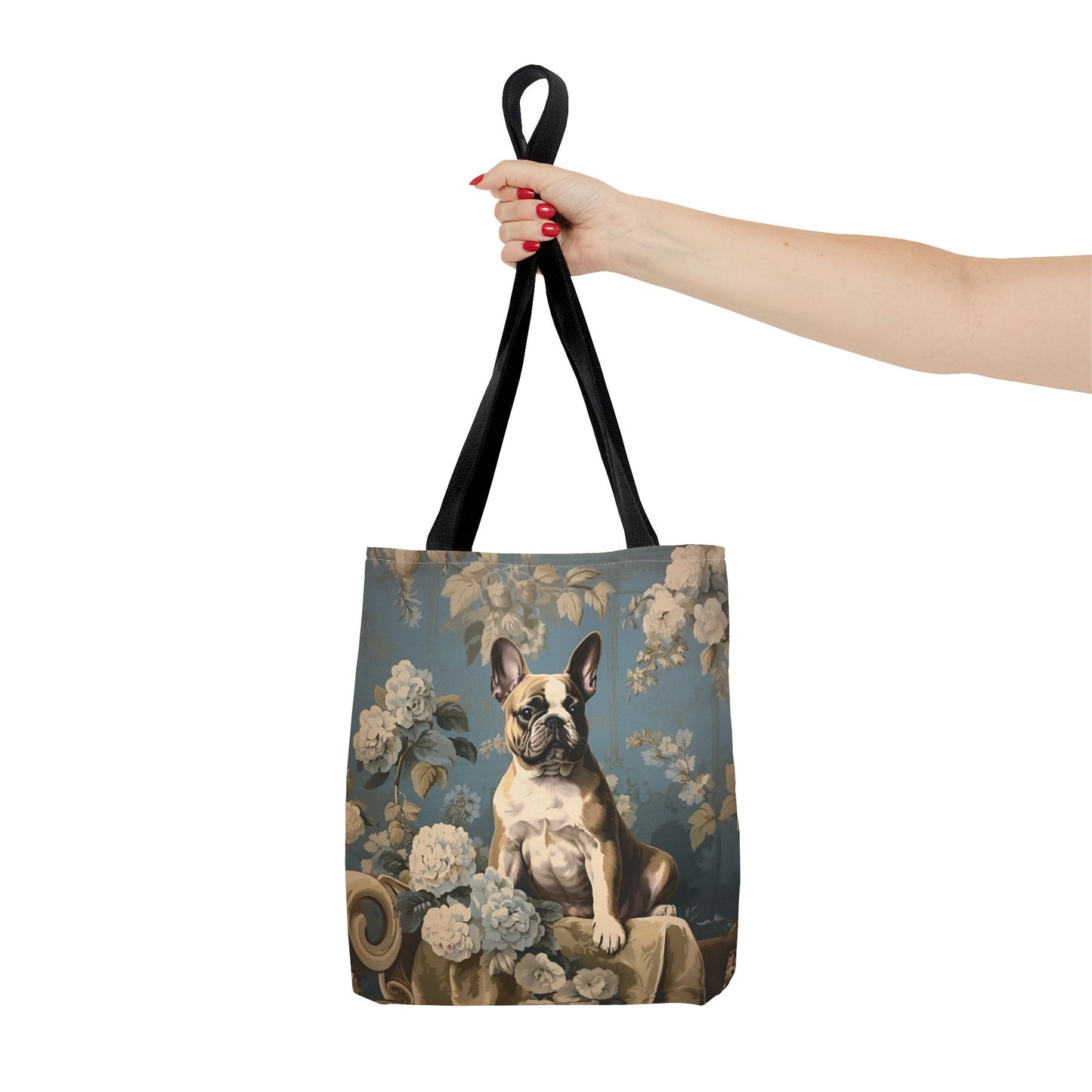 French Bulldog Floral Elegance Canvas Tote Bag, Stylish Gift for Dog Lovers