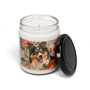 Collie Candle – Vintage Floral Soy Candle, Dog Lover Gift