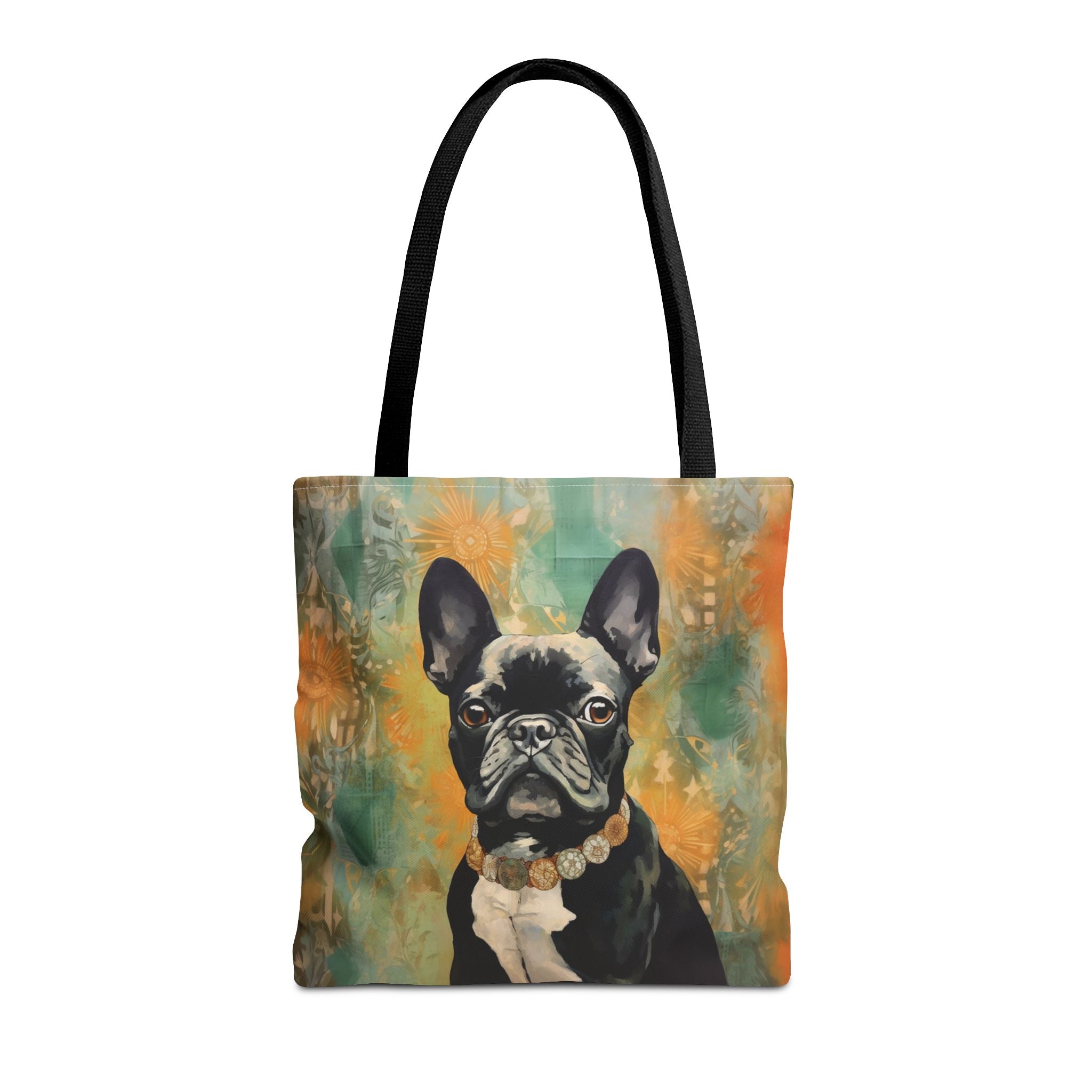 French Bulldog Charm Tote Bag with Vibrant Floral Design