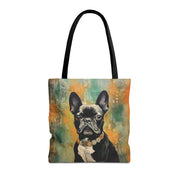 French Bulldog Charm Tote Bag with Vibrant Floral Design