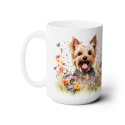 Yorkie Bliss Mug - Yorkshire Terrier Floral Coffee Cup Gift