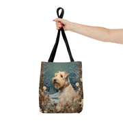 Wheaten Terrier Winter Charm Tote Bag, Eco-Friendly Canvas Gift