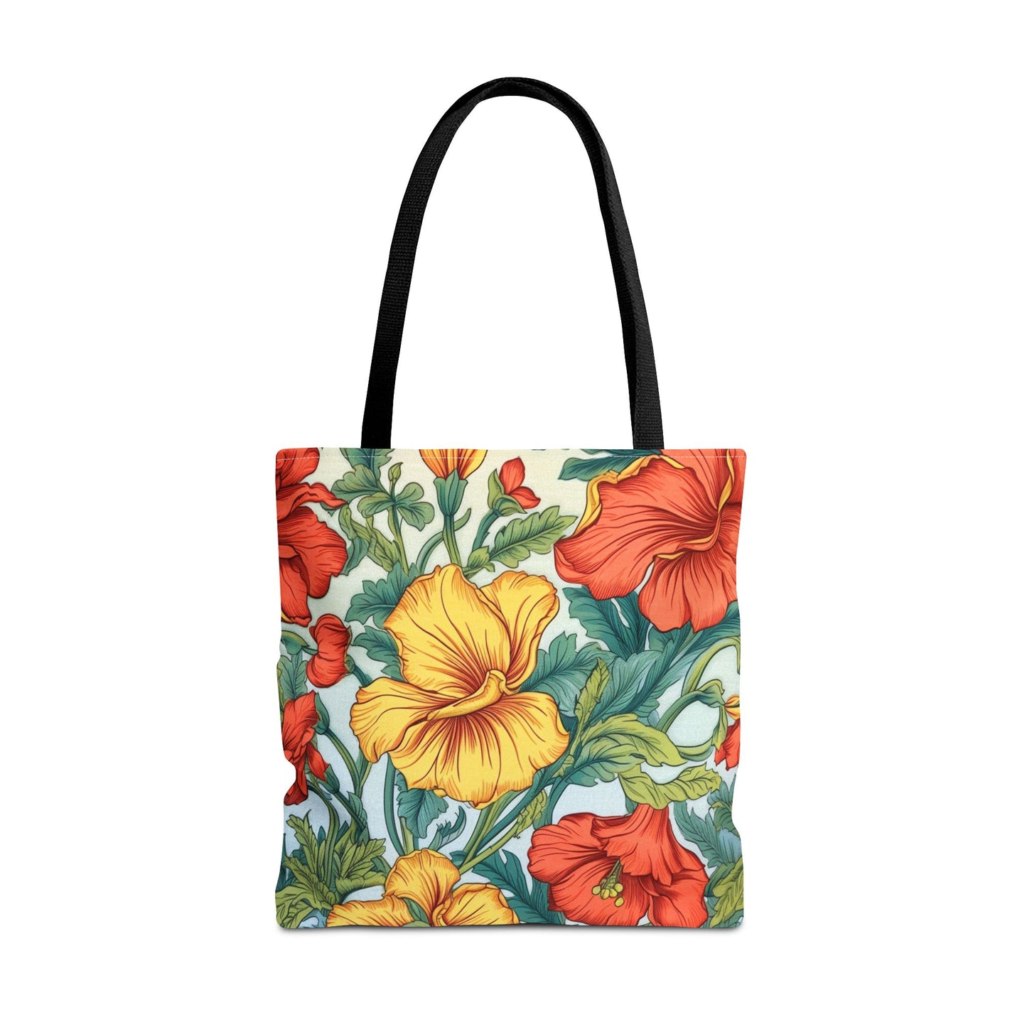 Hibiscus Blooms Eco-Friendly Tote Bag, Vibrant Floral Design for Market Trips