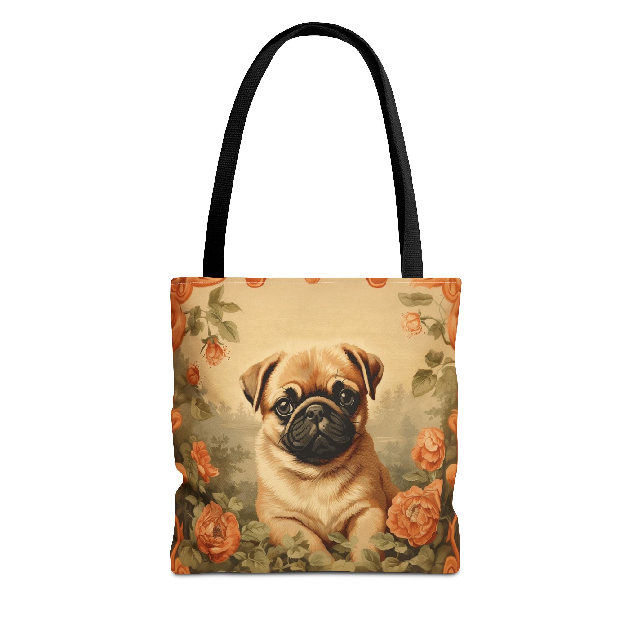 Charming Pug Floral Tote Bag, Perfect for Dog Lovers and Gifts