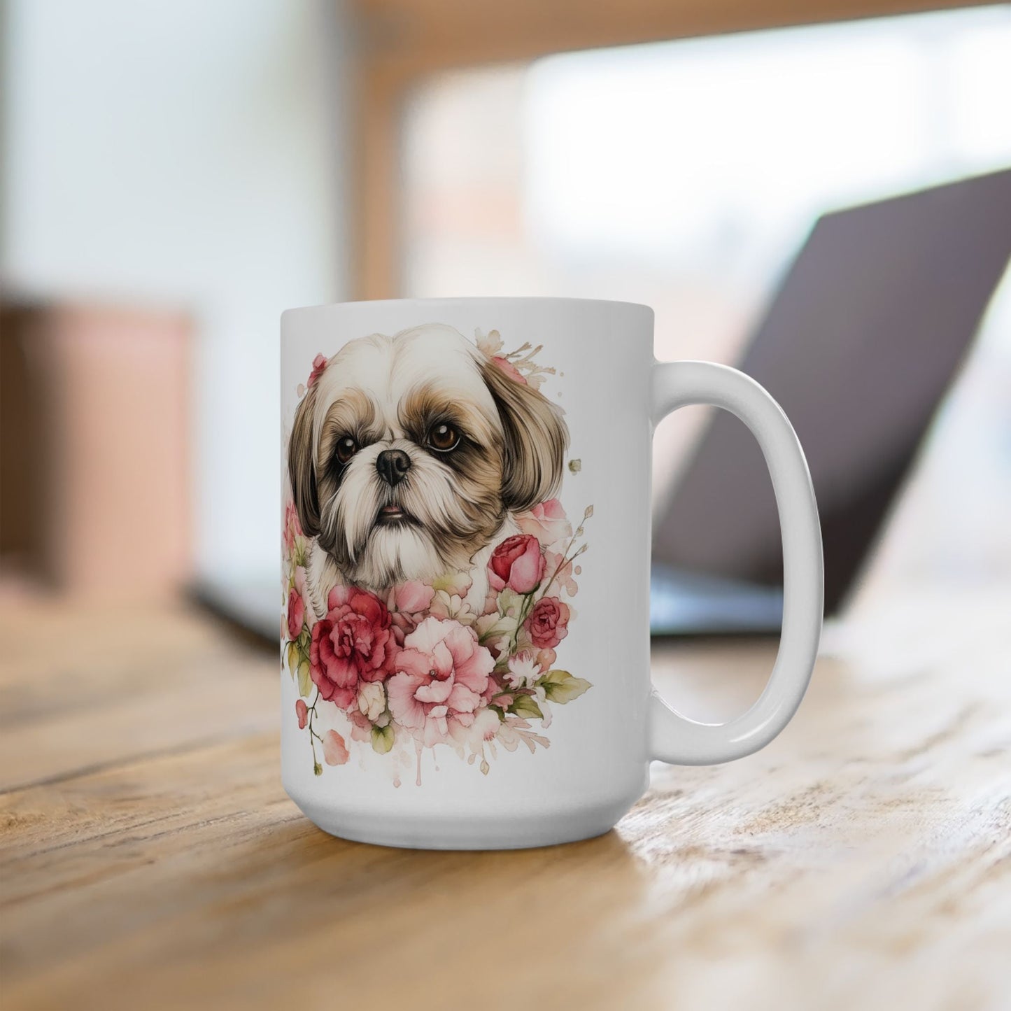 Shih Tzu Dreams Mug – Floral Dog Lover Coffee Cup