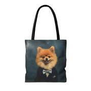 Pompous Pomeranian Tote Bag, Eco-Friendly Canvas for Pet Lovers