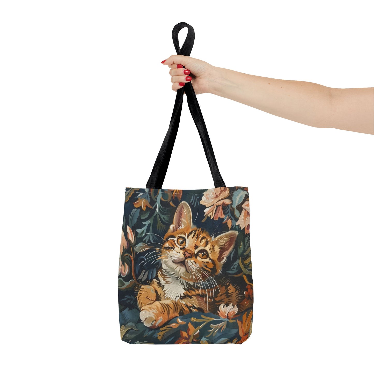 Whimsical Bengal Kitten Canvas Tote Bag, Eco-Friendly Cat Lover Gift