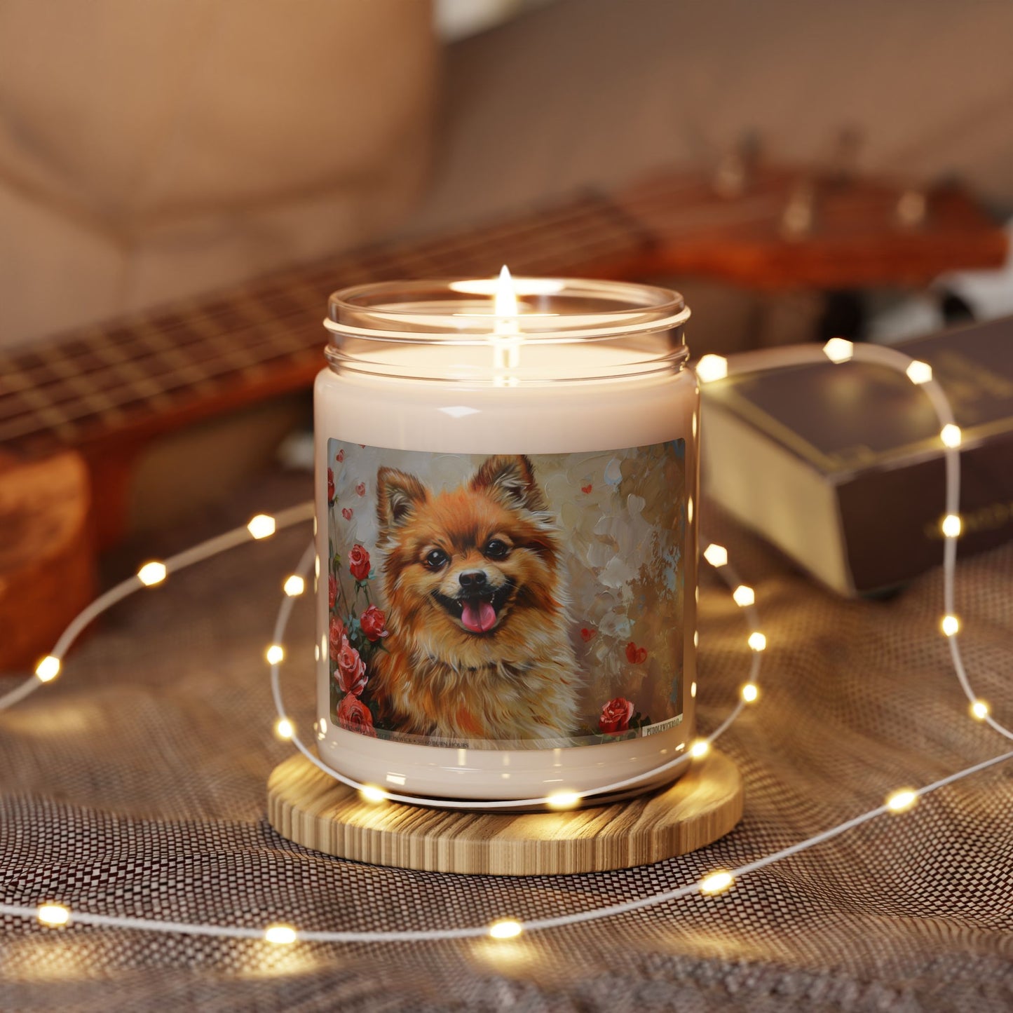 Festive Pomeranian Candle for Dog Lovers – Cozy Gift Idea