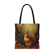 Autumn Squirrel Tote Bag with Woodland Design, Eco-Friendly Canvas