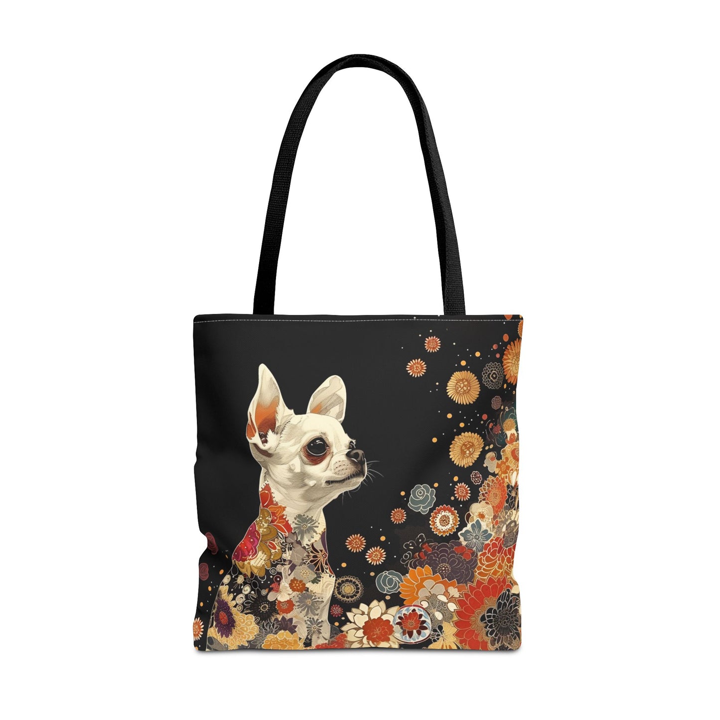 Whimsical Chihuahua Floral Tote Bag – Eco-Friendly Market Style