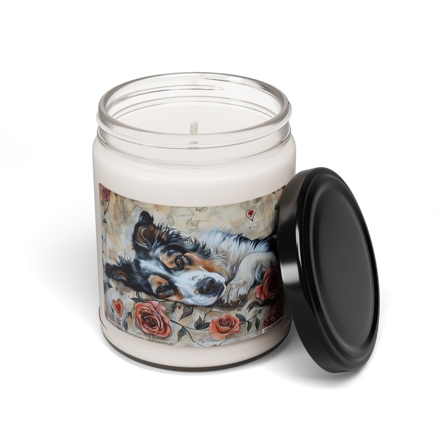 Australian Shepherd Soy Candle – Vintage Art & Pet Lover Gift