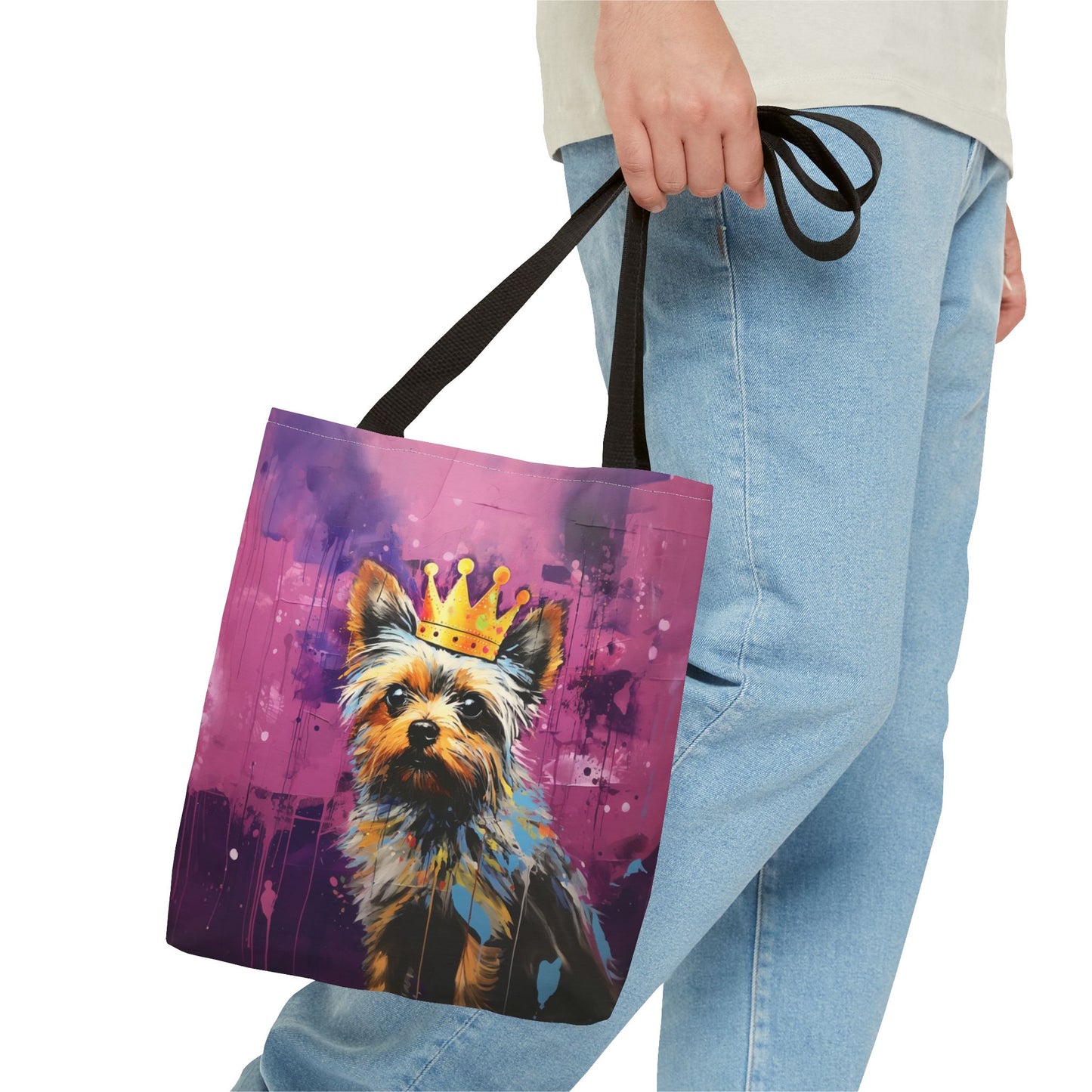 Royal Yorkshire Terrier Tote Bag - Vibrant Pop Art Design for Dog Lovers