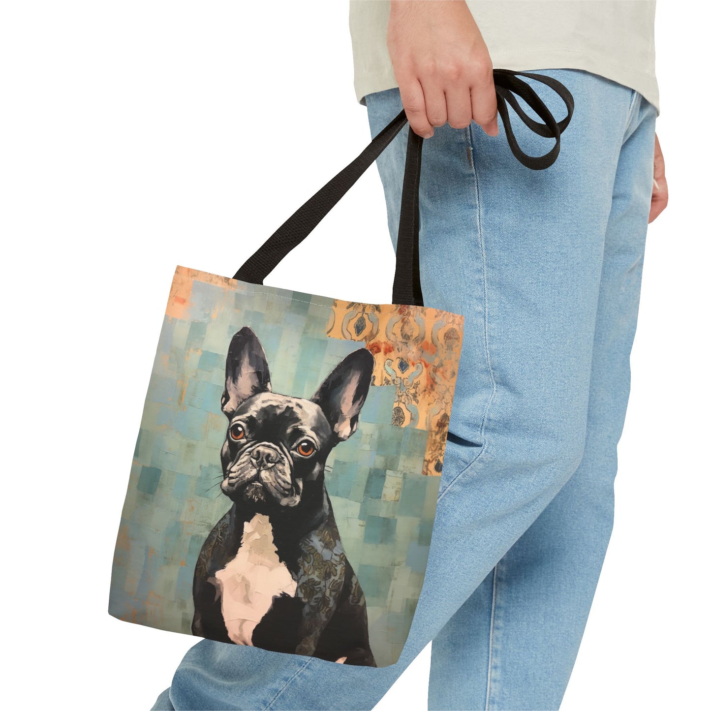 Frenchie Chic Canvas Tote Bag, Eco-Friendly Dog Lover Gift