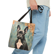 Frenchie Chic Canvas Tote Bag, Eco-Friendly Dog Lover Gift