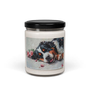 Bernese Mountain Dog Candle – Cozy Soy Pet Lover Gift with Floral Art