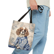 Regal Cavalier King Charles Spaniel Tote Bag - Elegant Canvas for Dog Lovers