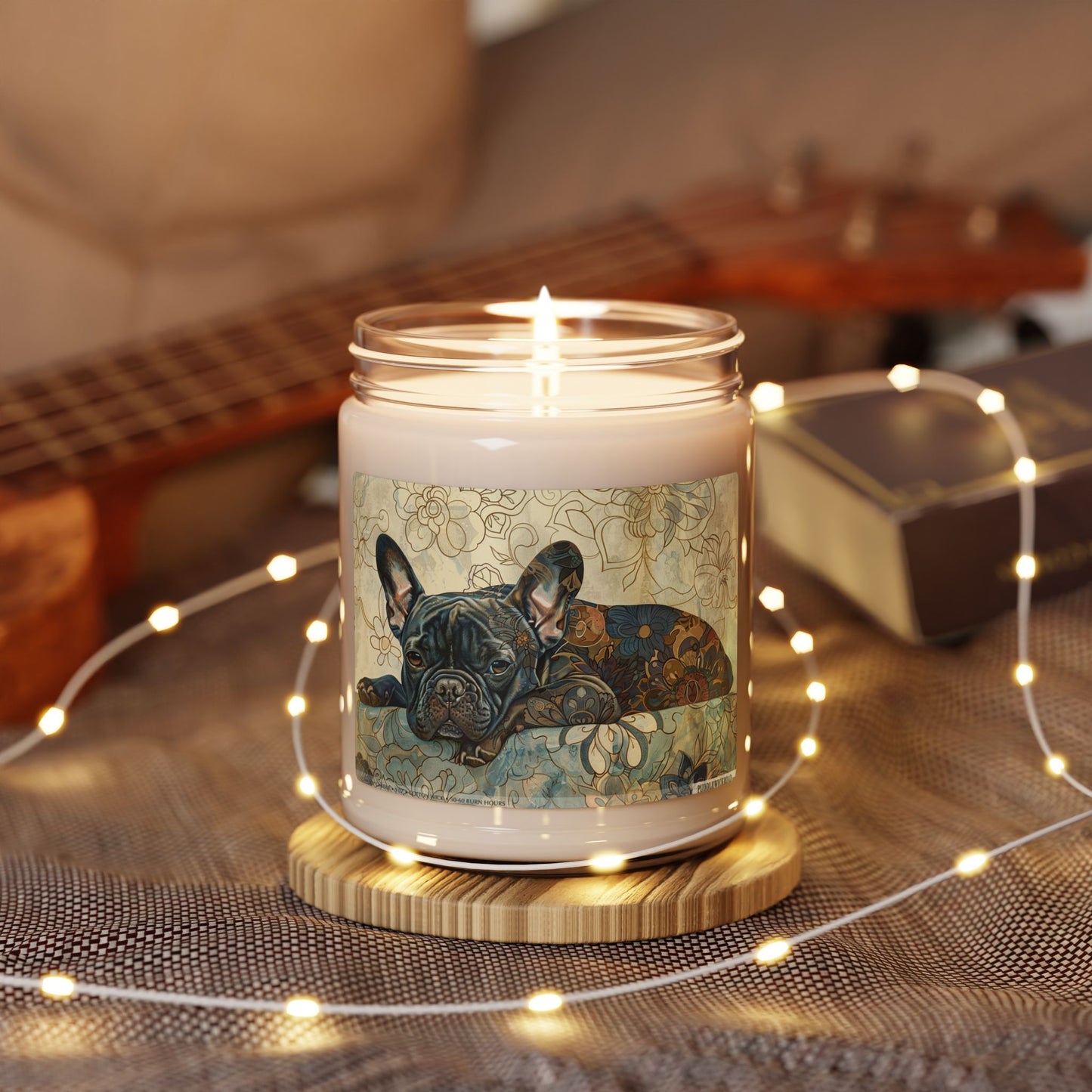 Frenchie Bliss Candle – Vintage Art Soy Candle Gift for Dog Lovers