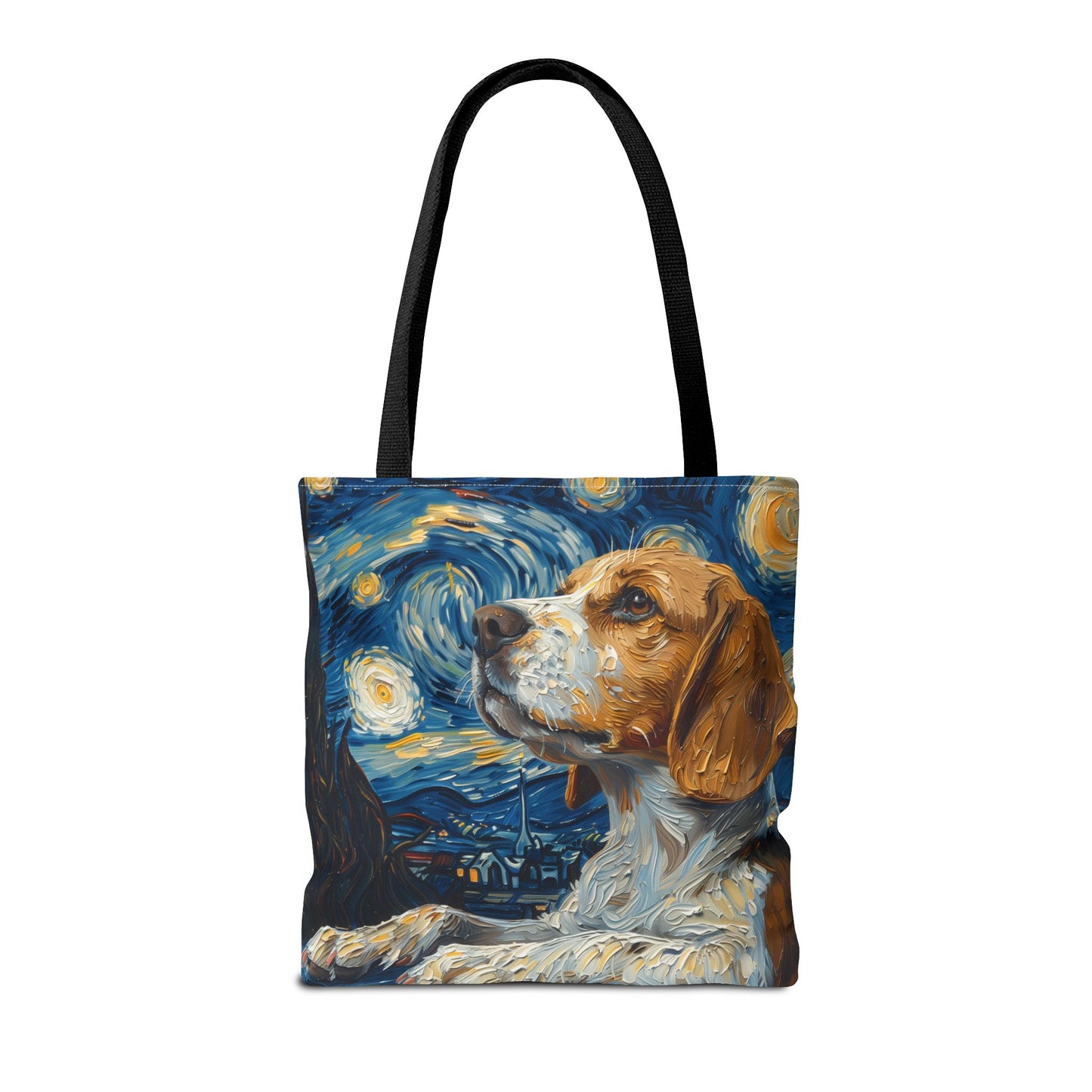 Starry Beagle Canvas Tote Bag - Artistic Eco-Friendly Shopping Companion