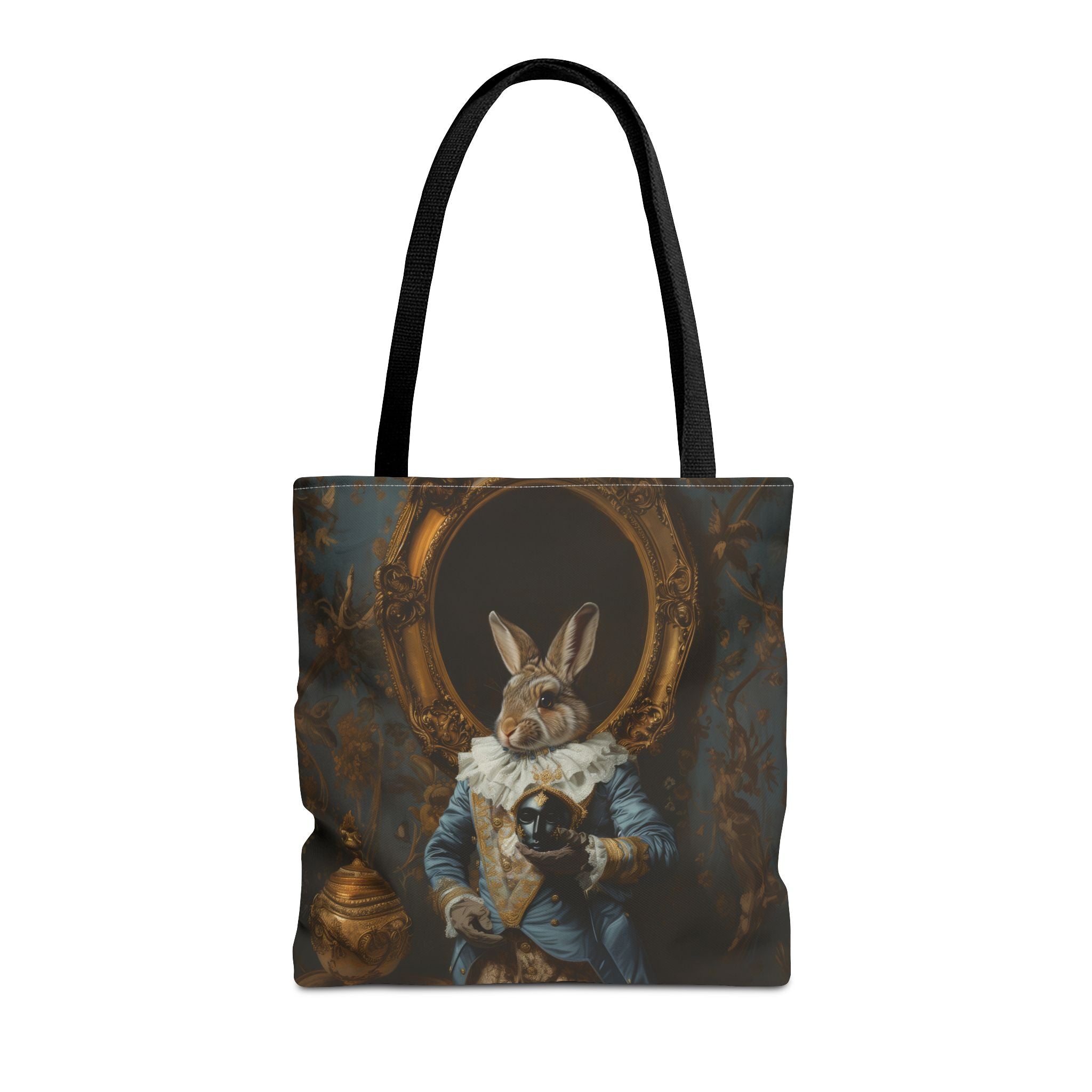 Baroque Bunny Art Tote Bag, Elegant Canvas for Market & Beach