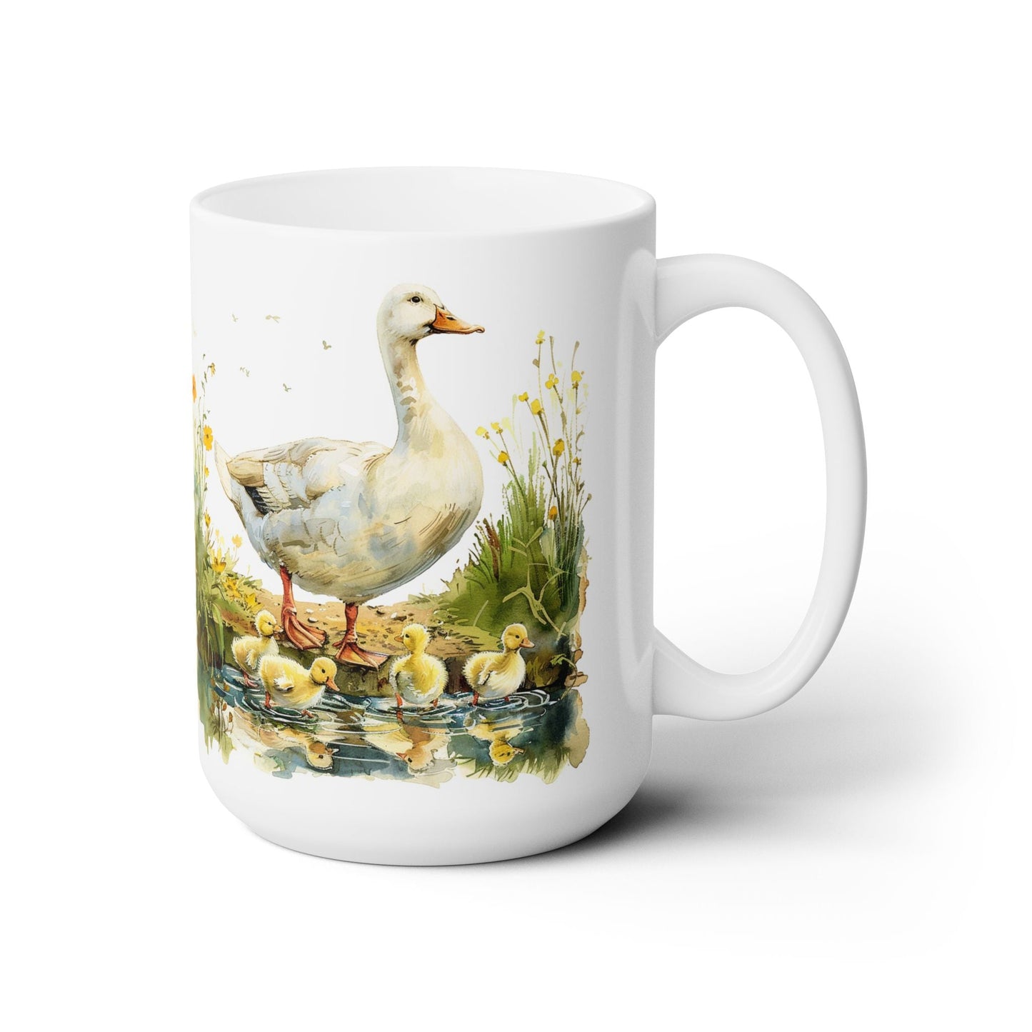 Mother Duck and Ducklings Nature-Themed Coffee Mug