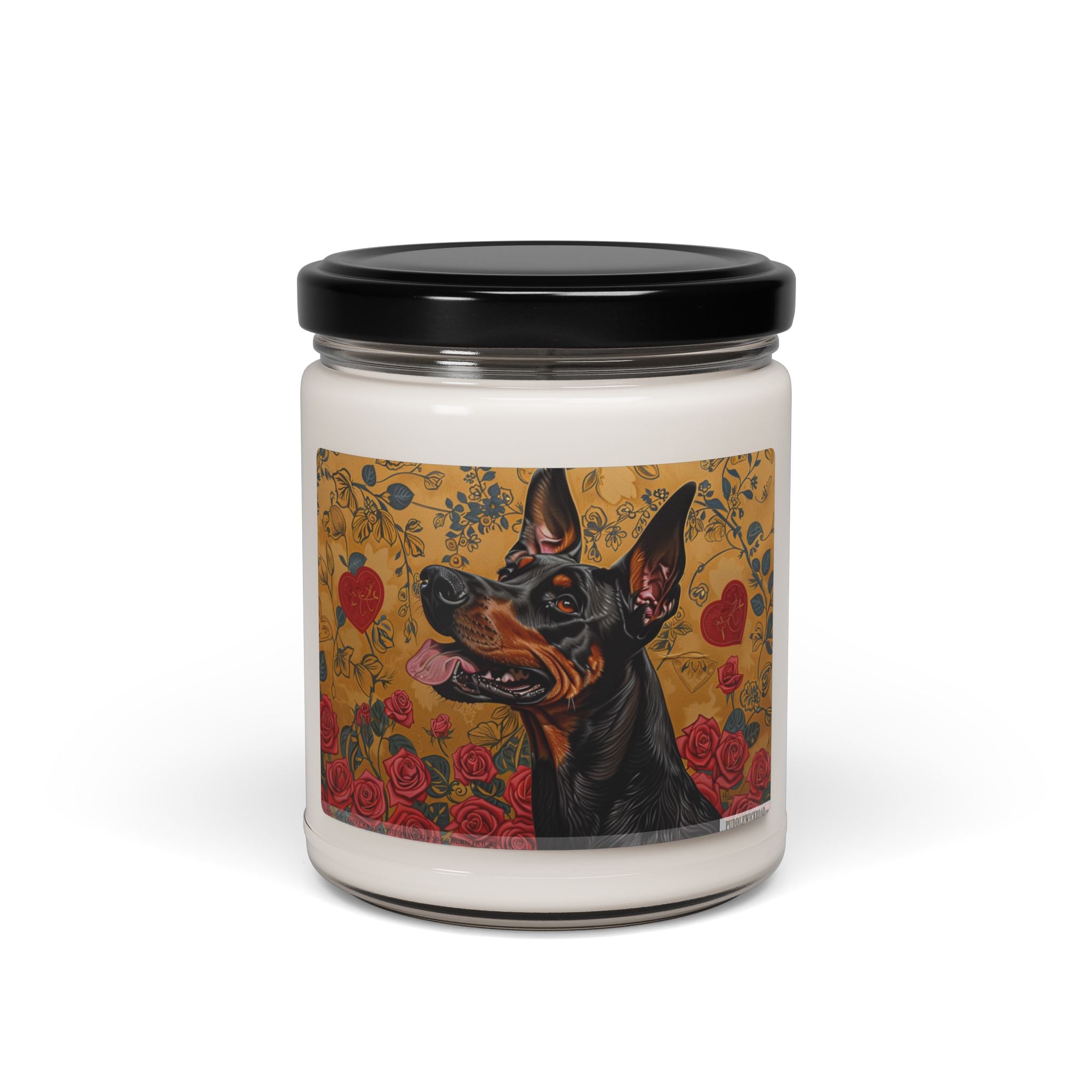 Loyal Guardian Doberman Candle, Vintage Art Dog Lover Gift