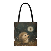 Hedgehog Whimsy Tote Bag, Dreamy Nature Canvas for Animal Lovers