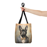 Frenchie Sophistiqué Tote Bag – Dapper French Bulldog Canvas Tote