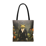 Frog Prince Canvas Tote Bag, Eco-Friendly Shopping Bag for Nature Lovers