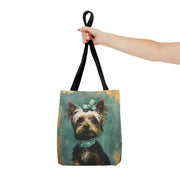 Chic Yorkie Portrait Canvas Tote Bag – Perfect for Dog Lovers