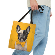 French Bulldog Yellow Bow Tie Canvas Tote Bag – Chic and Eco-Friendly