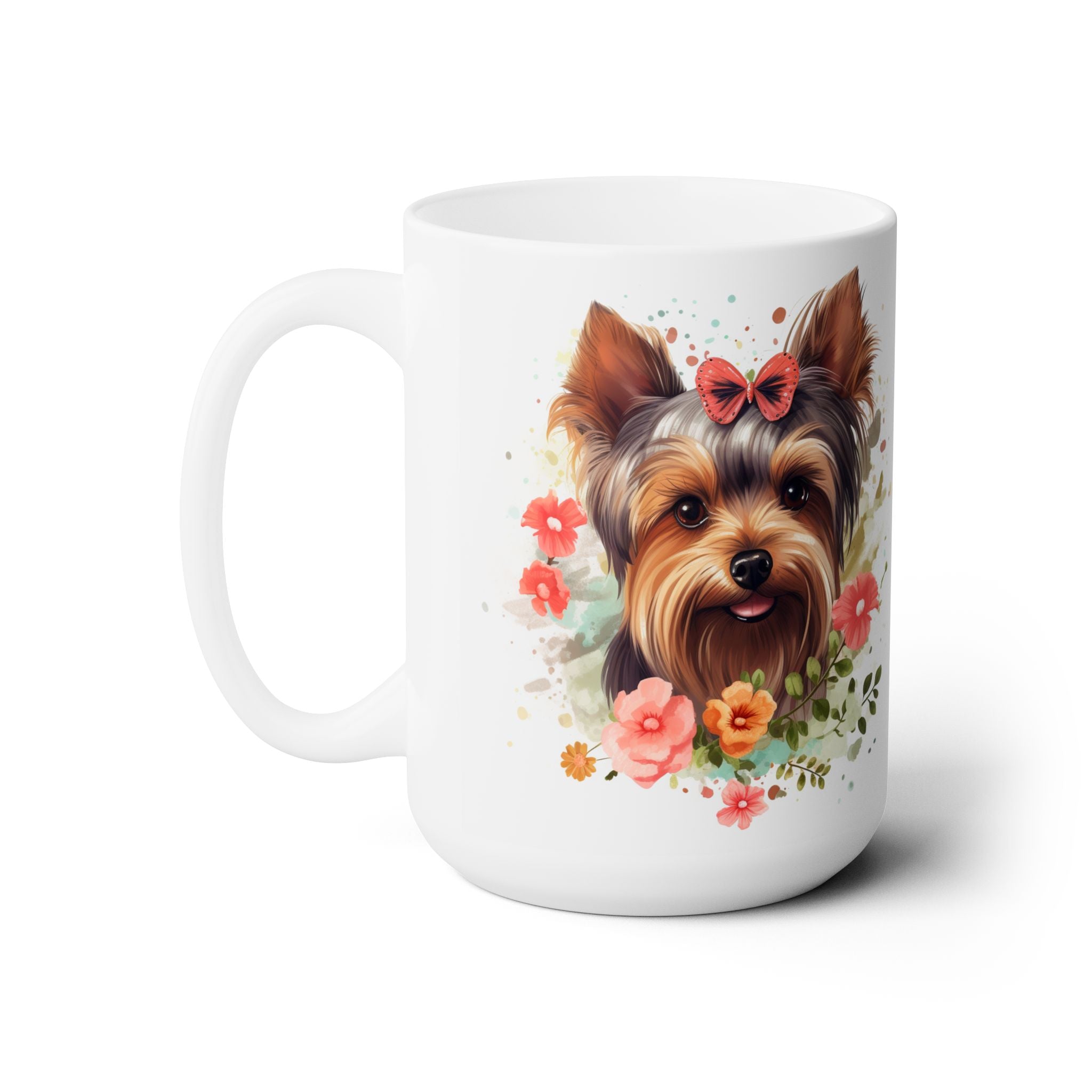 Yorkie Lover’s Floral Coffee Mug – Perfect Gift for Pet Parents