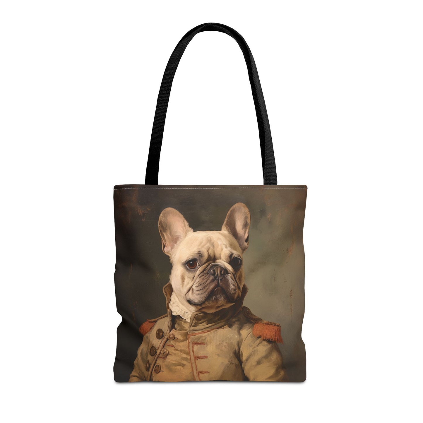 Regal French Bulldog Canvas Tote Bag, Vintage-Style Dog Lover Gift