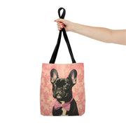 Chic French Bulldog Tote Bag – Pink Bowtie Art Design for Dog Lovers