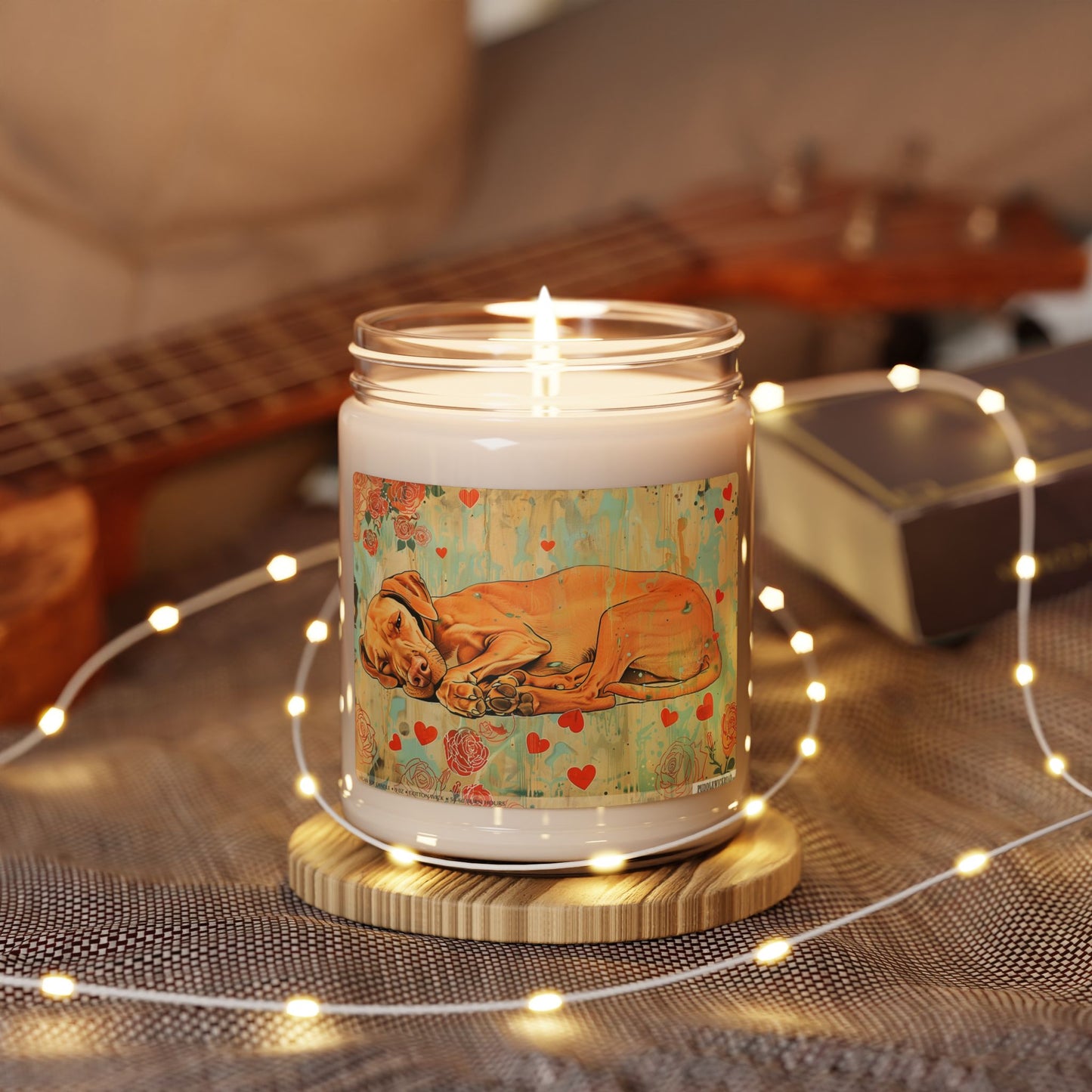 Sleeping Vizsla Soy Candle – Cozy Gift for Dog Lovers and Pet Parents