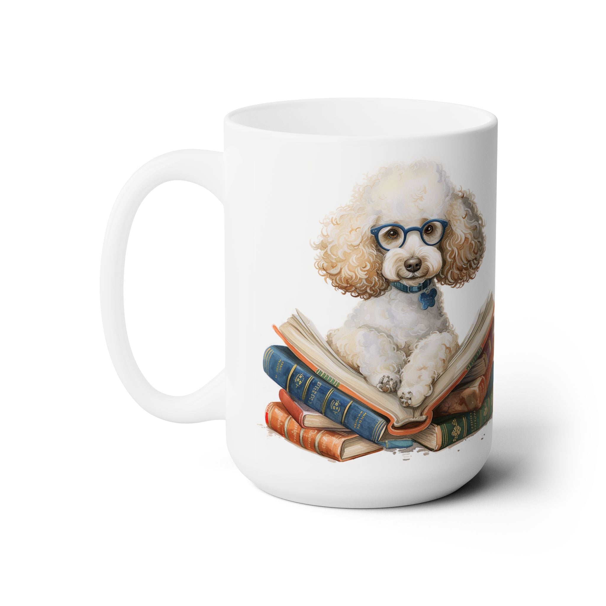 Poodle Bookworm Mug – Adorable Dog Lover Gift for Coffee & Tea Fans