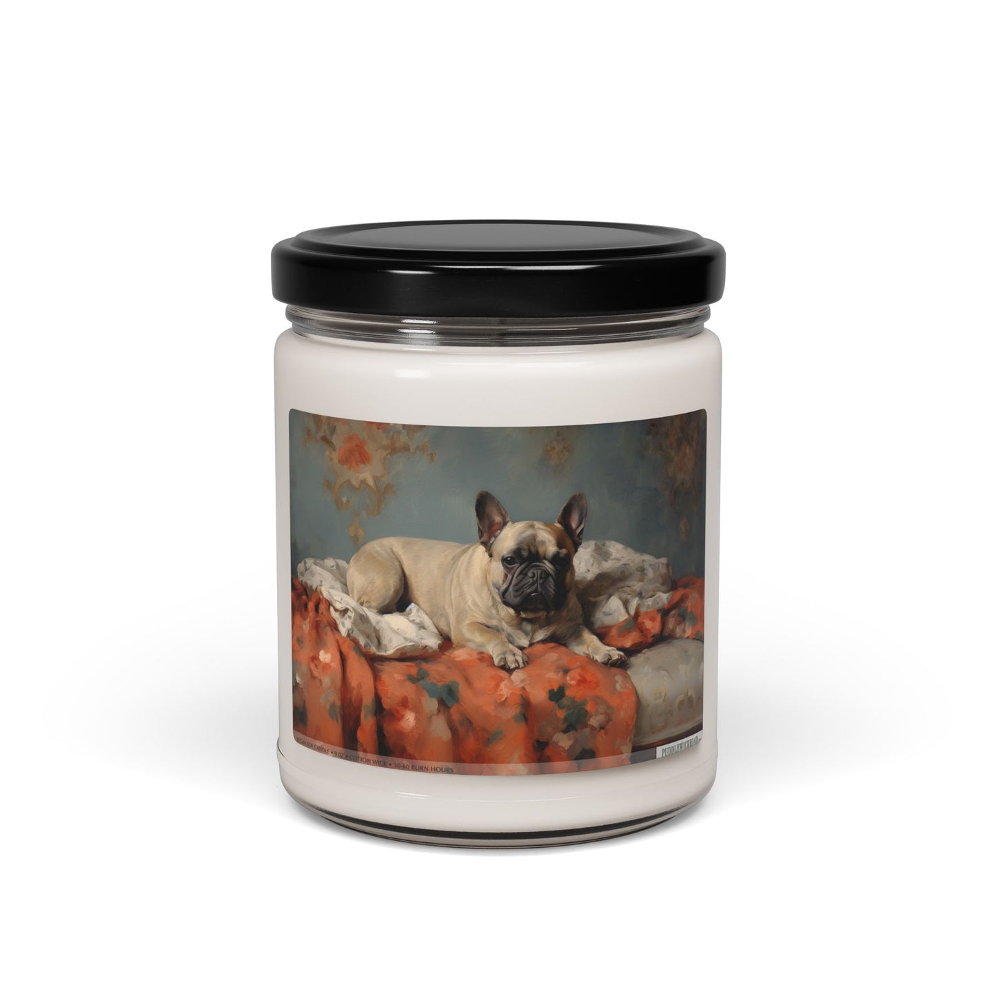 French Bulldog Vintage Art Candle – Cozy Pet Lover Gift