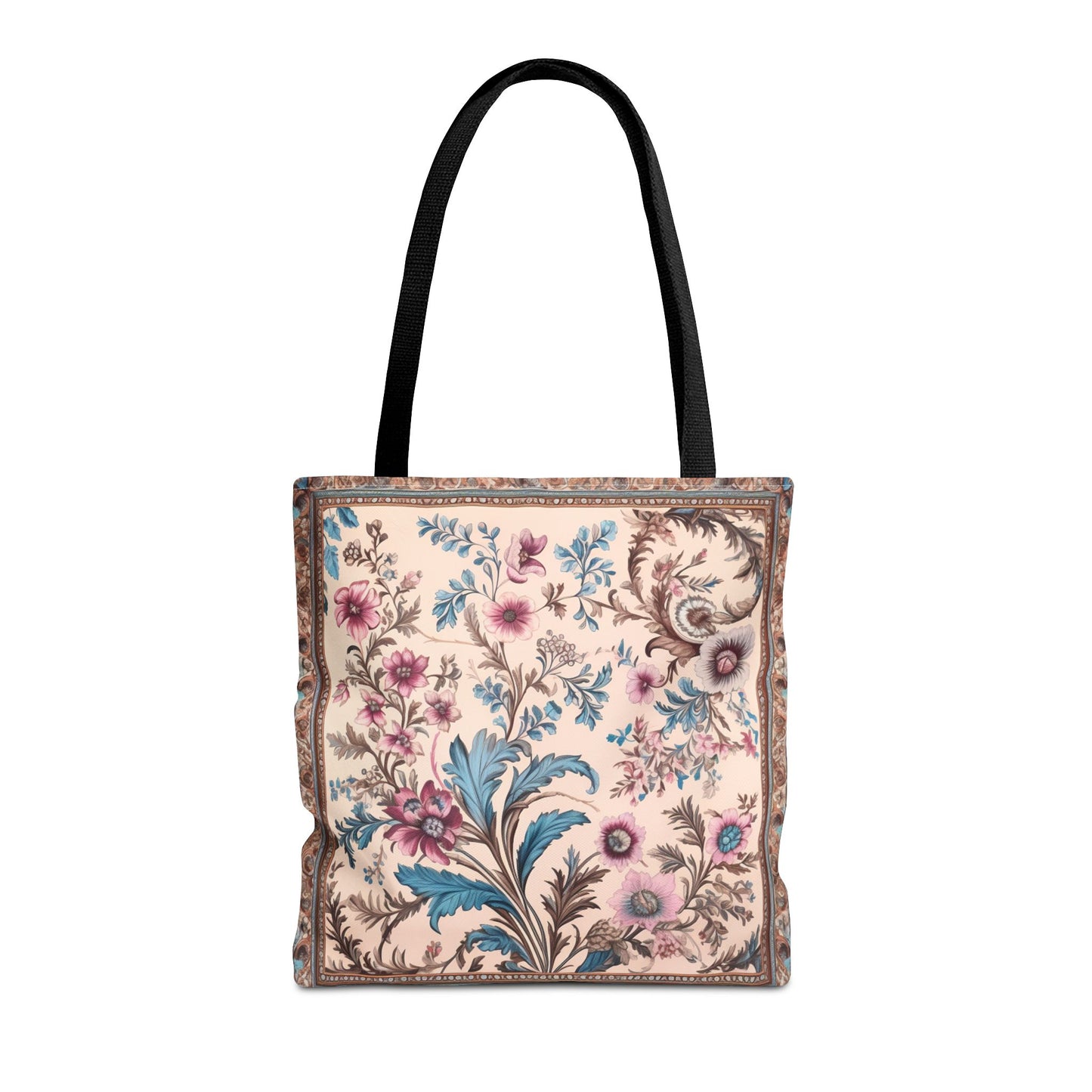 Elegant Floral Pattern Canvas Tote Bag - Reusable & Stylish Shopping Bag