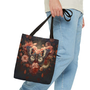 Butterfly Elegance Floral Tote Bag, Eco-Friendly Carry-All for Nature Lovers