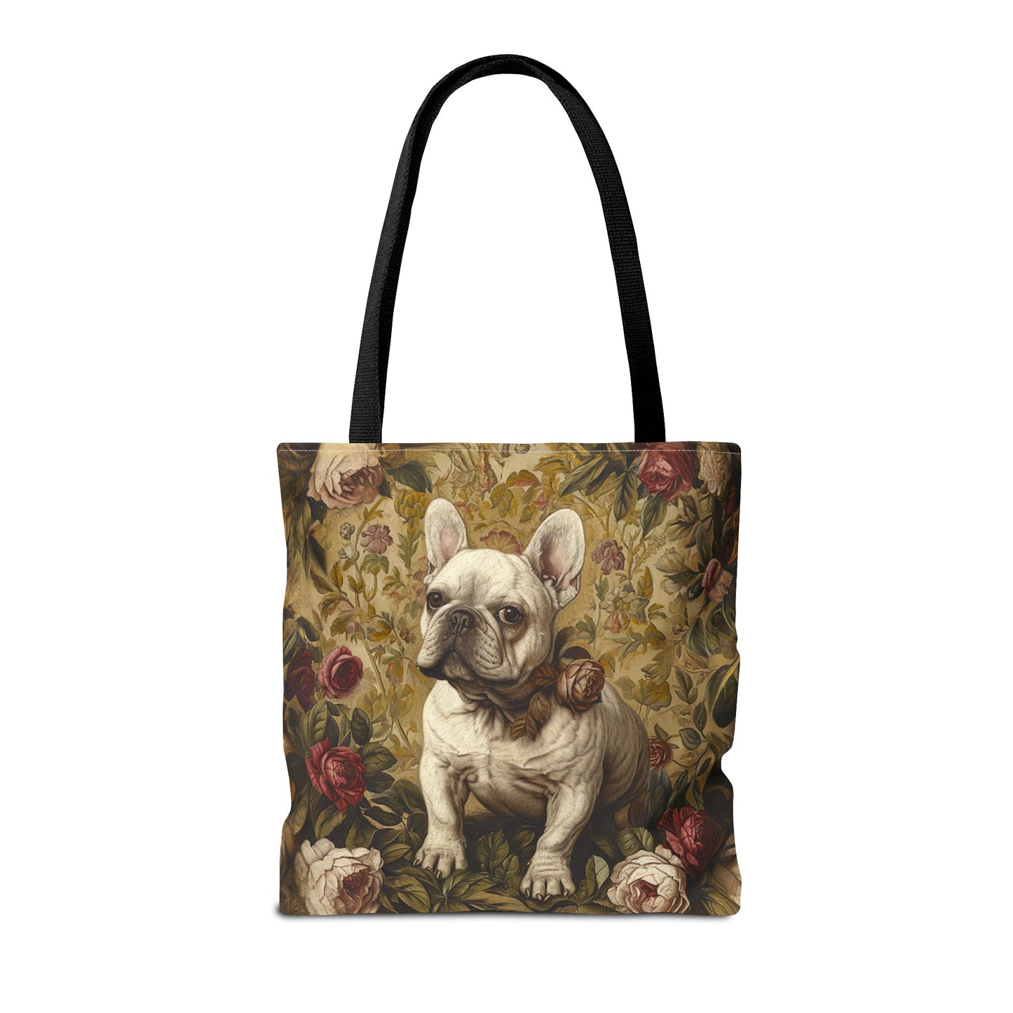 Chic French Bulldog Tote Bag with Vintage Floral Design