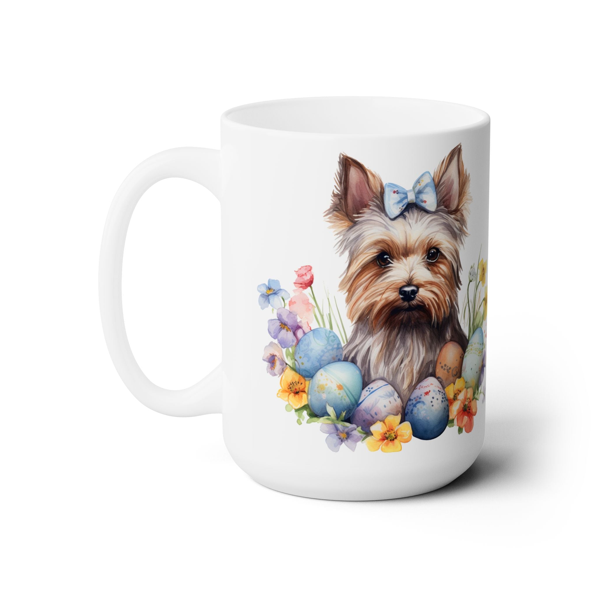 Yorkshire Terrier Easter Coffee Cup – Yorkie Lover Gift with Spring Charm