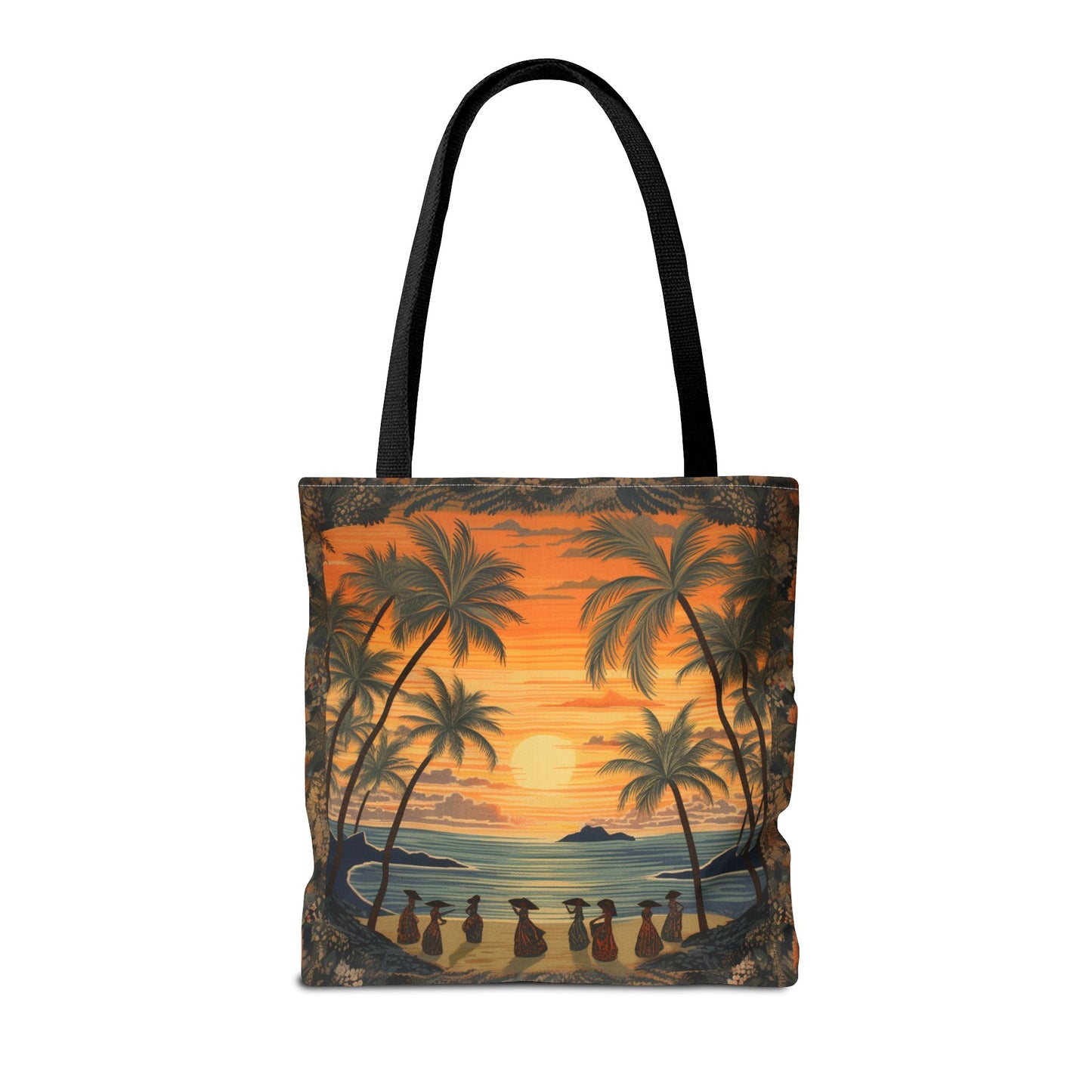 Hawaiian Sunset Tropical Beach Tote Bag, Vibrant Eco-Friendly Design